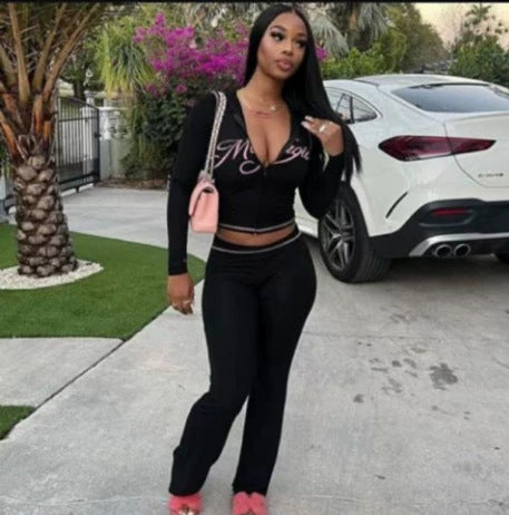 Damen Sport-Leggings und Oberteil Set mit animalischem Print R&B