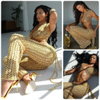 Damen Glamouröses Häkel-Outfit mit schimmernden Akzenten R&B