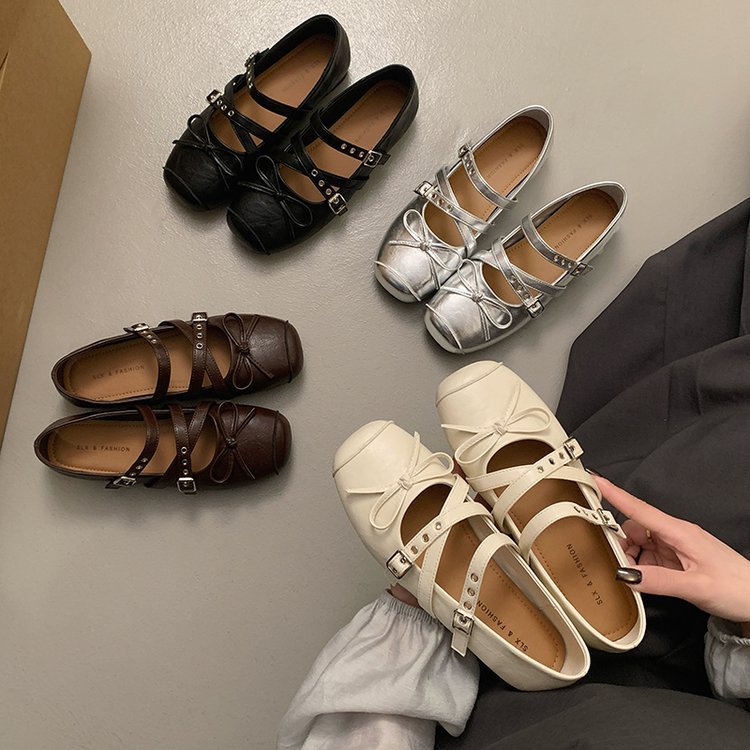 Damen Ballerina-Pumps mit dekorativen Riemchen und komfortablem Fußbett R&B