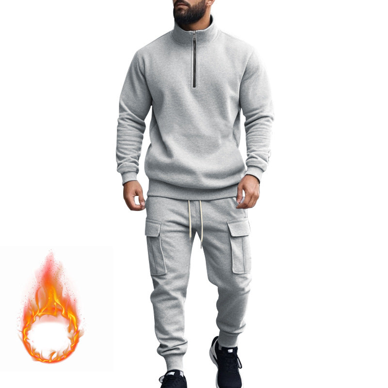 Herren Sportliches Kapuzenanzug-Set mit Reißverschluss und praktischen Taschen R&B
