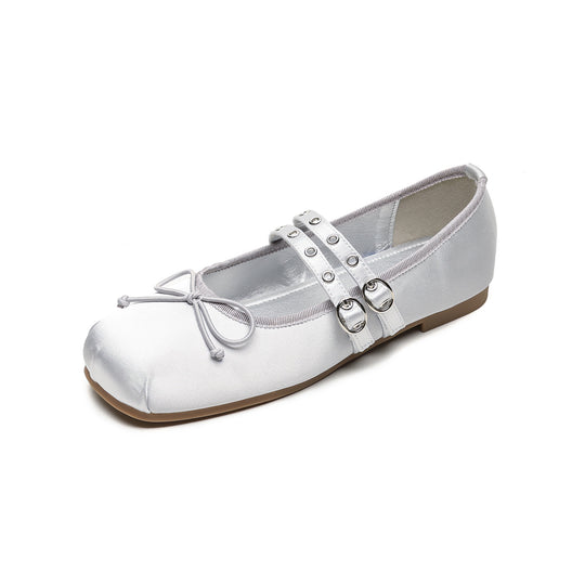 Damen Ballerinas mit verstellbarem Riemen und stilvollem Schleifendetail R&B
