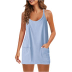 Damen lässiges Nachtkleid mit Taschen R&B