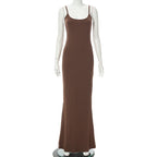 Damen Elegantes Maxikleid mit Spaghettiträgern und fließendem Schnitt R&B