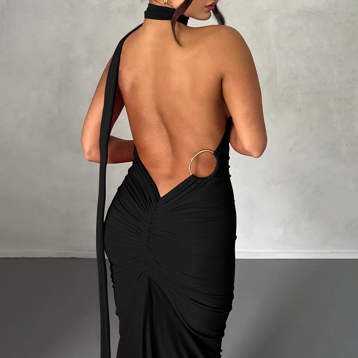 Damen Elegantes One-Shoulder Maxikleid mit figurbetonter Silhouette R&B