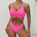Damen Bikini-Set mit strukturierter Oberfläche und verstellbaren Trägern R&B