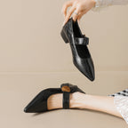 Damen elegante Slingback-Ballerinas mit angesagtem Riemen und modischem Akzent