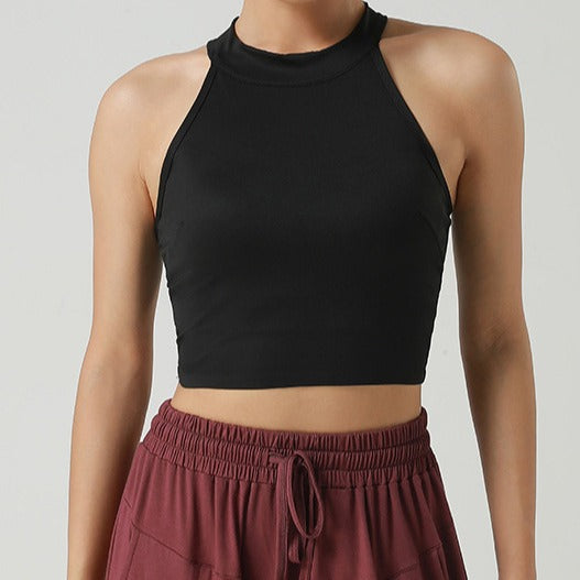 Damen Sportliches Crop-Top mit hohem Kragen und atmungsaktiven Eigenschaften R&B