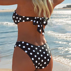Damen Bikini-Set mit stilvollem Bandeau-Oberteil und elegantem hoch geschnittenen Höschen