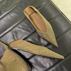 Damen elegante spitze Ballerinas mit glitzerndem Strassdesign R&B