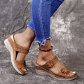 Damen Komfortable und modische Riemensandalen mit floralem Design