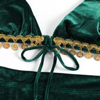 Damen Triangel-Bikini mit luxuriösem Samtstoff und glamourösen Verzierungen R&B
