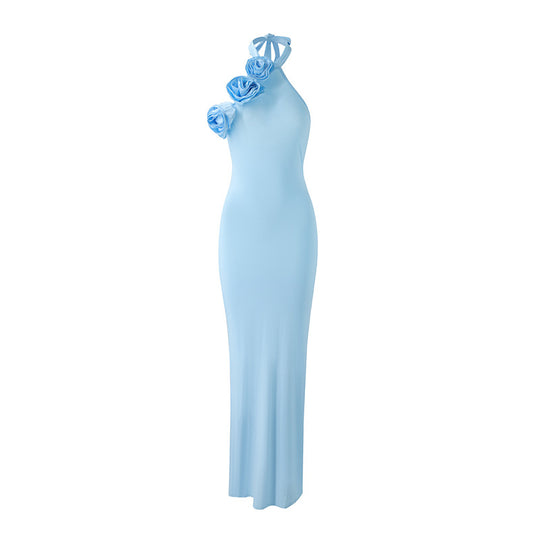 Damen Elegantes Abendkleid mit floralem Schulterdesign und figurbetontem Schnitt R&B