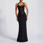 Damen Elegantes Maxikleid mit Raffhalterung und figurformenden Details R&B