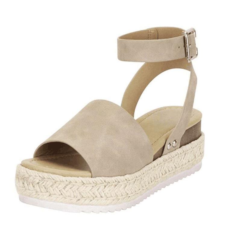 Damen Plateau-Sandalen mit verstellbarem Riemen R&B