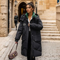 Damen gefütterter langärmliger Winterparka mit verstellbarem Kapuzenkragen und praktischen Taschen