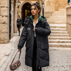 Damen gefütterter langärmliger Winterparka mit verstellbarem Kapuzenkragen und praktischen Taschen