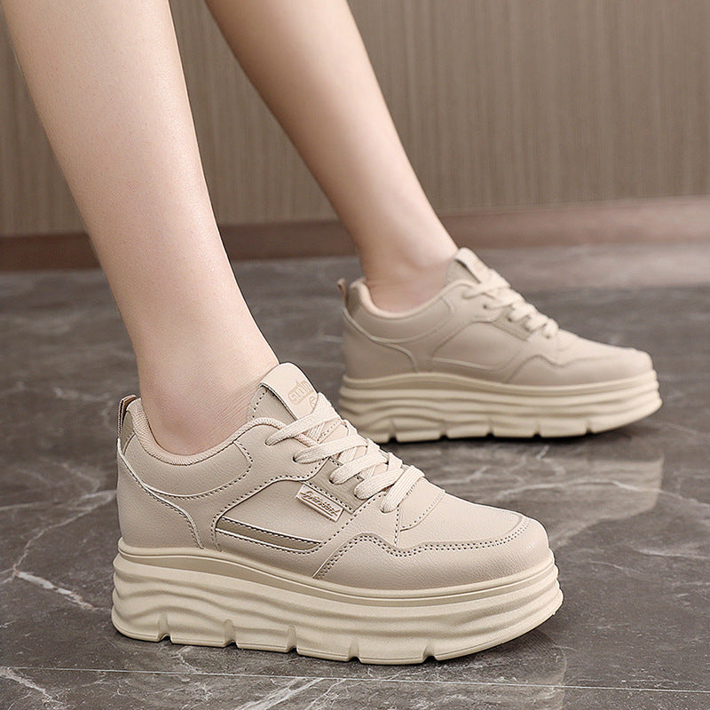 Damen modische Plateau-Sneaker mit dämpfendem Sohlenprofil und strukturiertem Obermaterial R&B