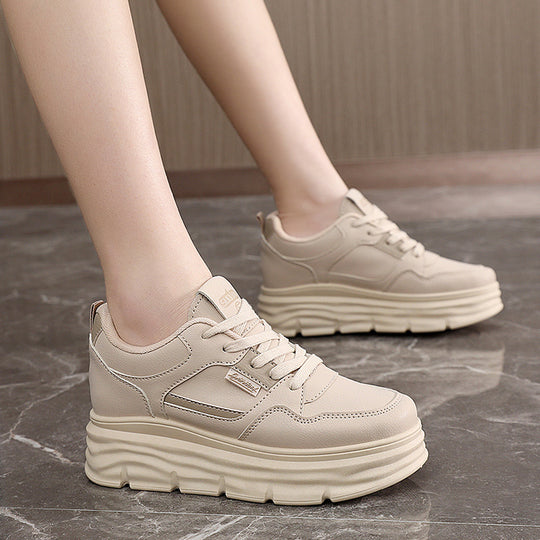 Damen modische Plateau-Sneaker mit dämpfendem Sohlenprofil und strukturiertem Obermaterial R&B