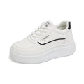 Damen modische Plateau Sneakers mit glattem Obermaterial und elastischen Schnürsenkeln R&B