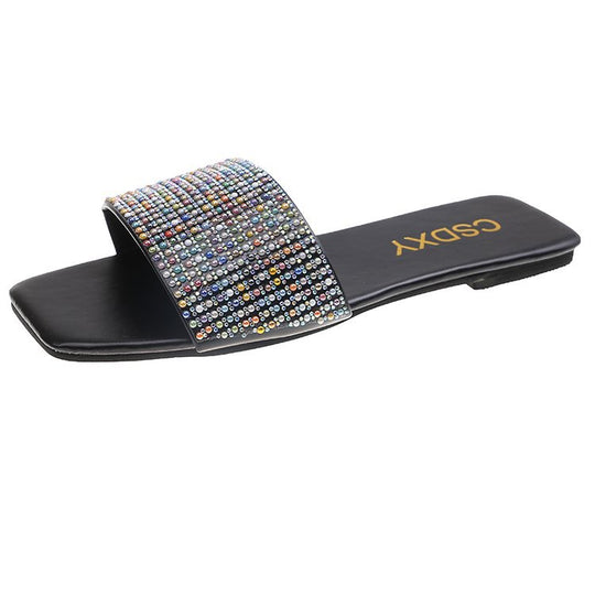 Damen Bequeme Mules mit funkelndem Strassdesign R&B