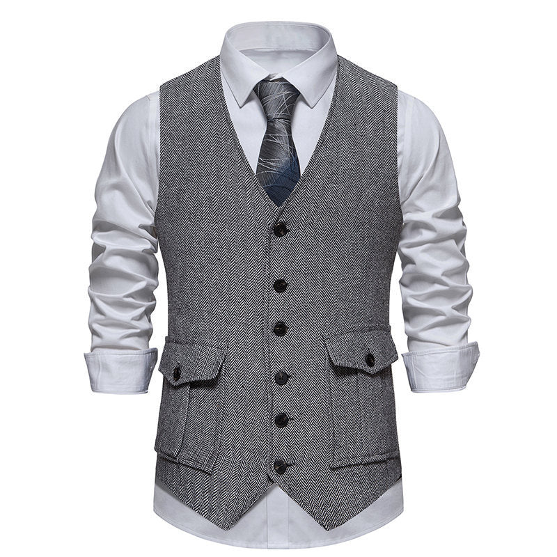 Herren elegante gesteppte Weste R&B