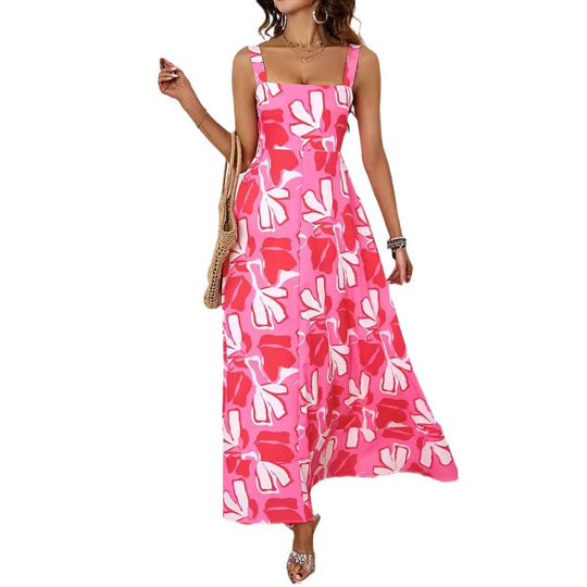 Damen Maxikleid mit modernem Blumendesign und schmeichelnder Silhouette R&B