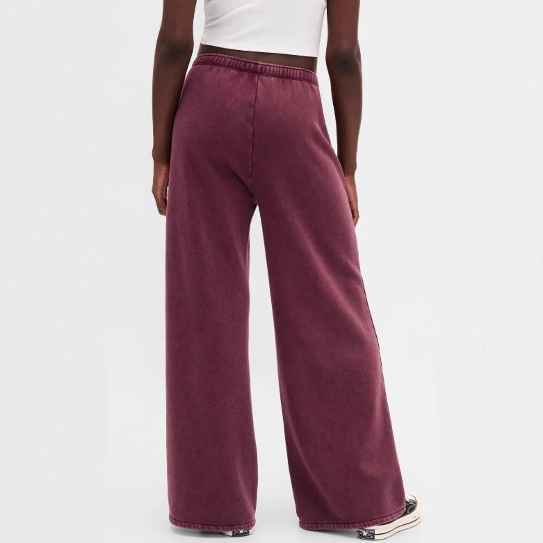 Damen nan zweiteiliges Frottee-Loungewear-Set mit Reißverschluss-Kapuzenjacke und weit geschnittener Jogginghose R&B