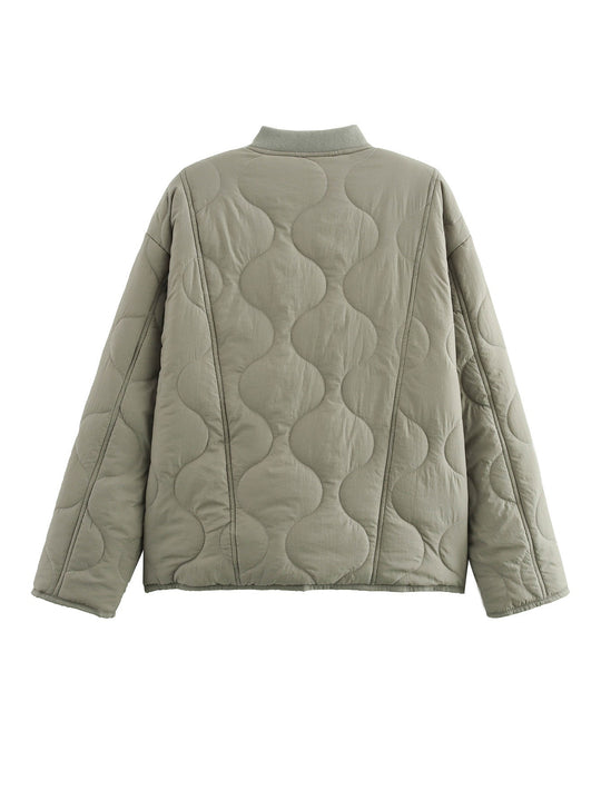 R&B | Gesteppte Knöpfe Gepolsterte Jacke