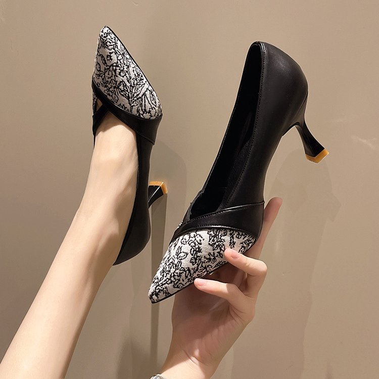Damen elegante Pumps mit strukturiertem Obermaterial und Blockabsatz