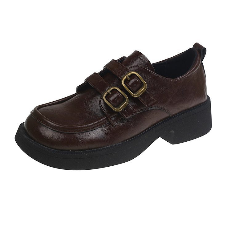 Damen Modische Schnürschuhe mit dekorativen Doppelschnallen R&B