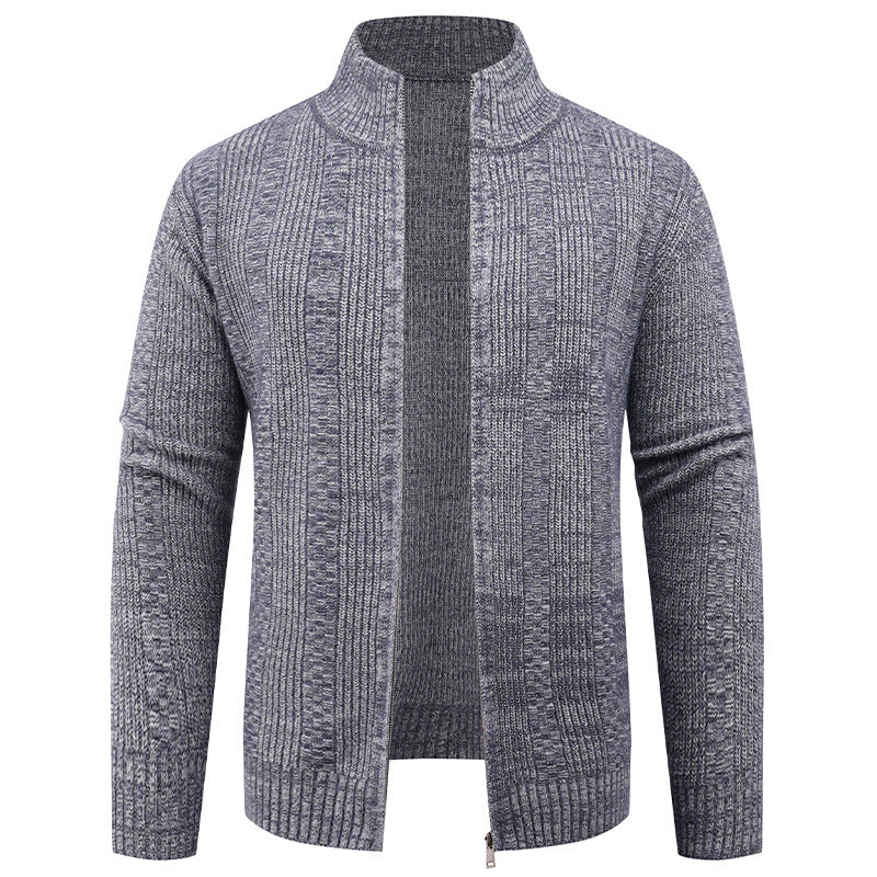 Herren Strickjacke mit strukturierter Oberfläche und hohem Kragen R&B