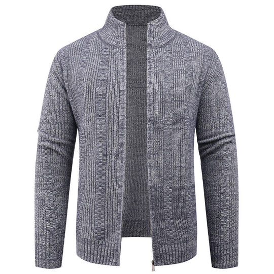 Herren Strickjacke mit strukturierter Oberfläche und hohem Kragen R&B