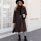 Damen Flauschiger Oversized-Mantel mit modernem Schnitt R&B