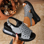 Damen Atmungsaktive Sandalen mit floralem Lochdesign R&B
