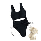 Damen Einteiliger Badeanzug mit raffiniertem Cut-Out und Schnürdetail