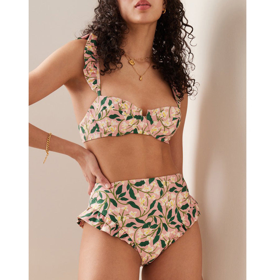 Damen Bikiniset mit verspielten Rüschendetails R&B