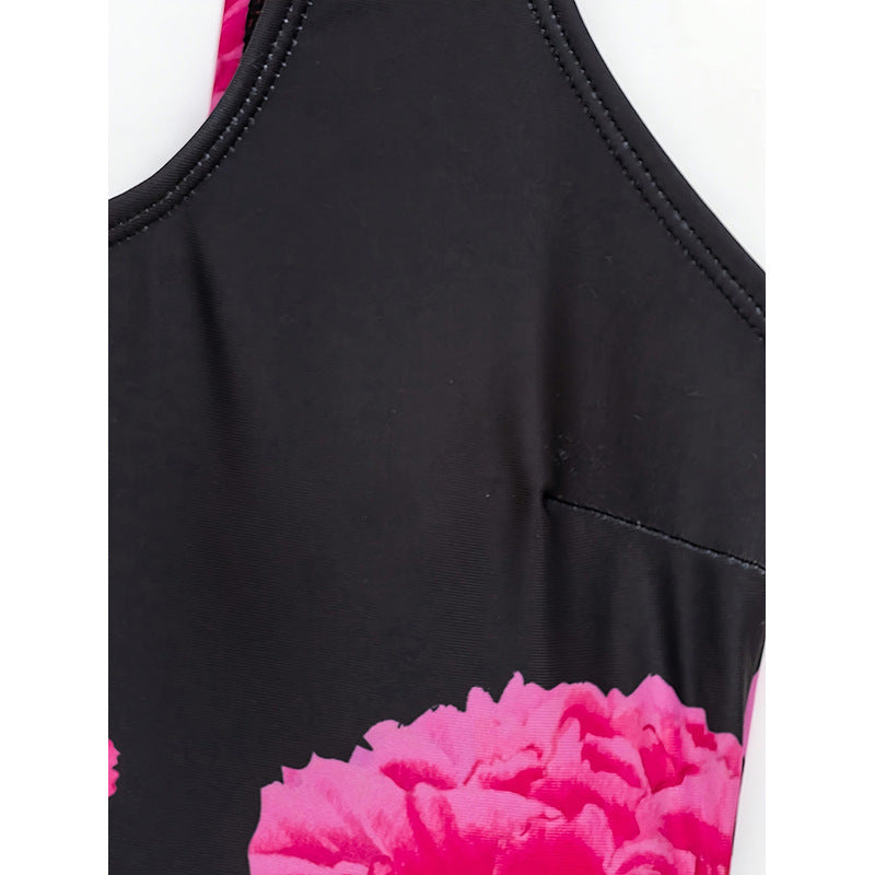 Damen Einteiler Badeanzug mit floralem Cover-Up R&B