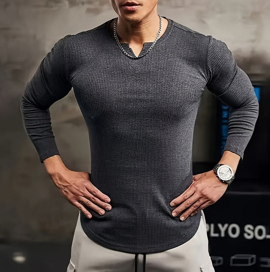 Herren Langarmshirt mit innovativer Rippstruktur R&B