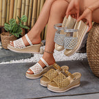 Damen modische Keil-Sandalen mit Netzdesign R&B