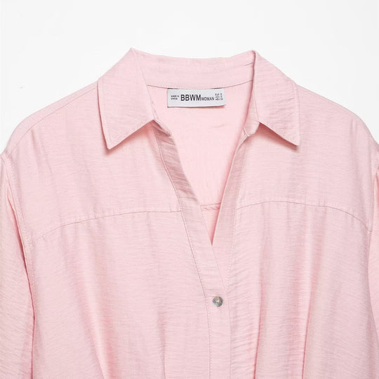 Damen kurzärmlige Bluse mit lässigem Schnitt und stylischem Kragen R&B