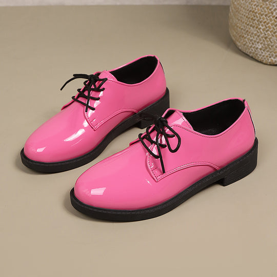 Damen klassische Schnürschuhe mit glänzender Oberfläche R&B