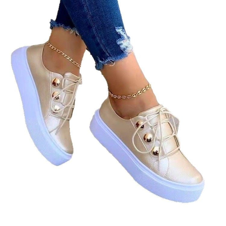Damen modische Plattform-Sneaker mit glänzenden Dekoren R&B