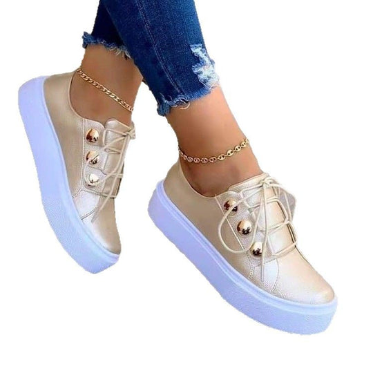 Damen modische Plattform-Sneaker mit glänzenden Dekoren R&B
