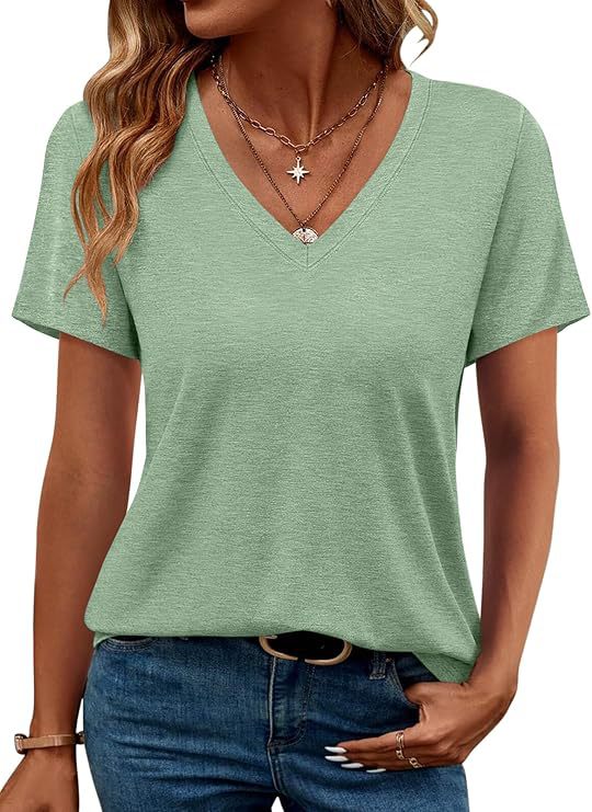 Damen V-Ausschnitt T-Shirt Aus Weichem Single Jersey Heidi-Mode