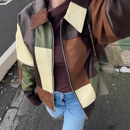 Damen Statement jacke im Patchwork-Design R&B