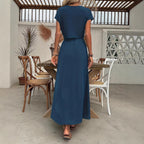 Damen Zweiteiliges Outfit mit cropped Oberteil und hohem Schlitzrock R&B