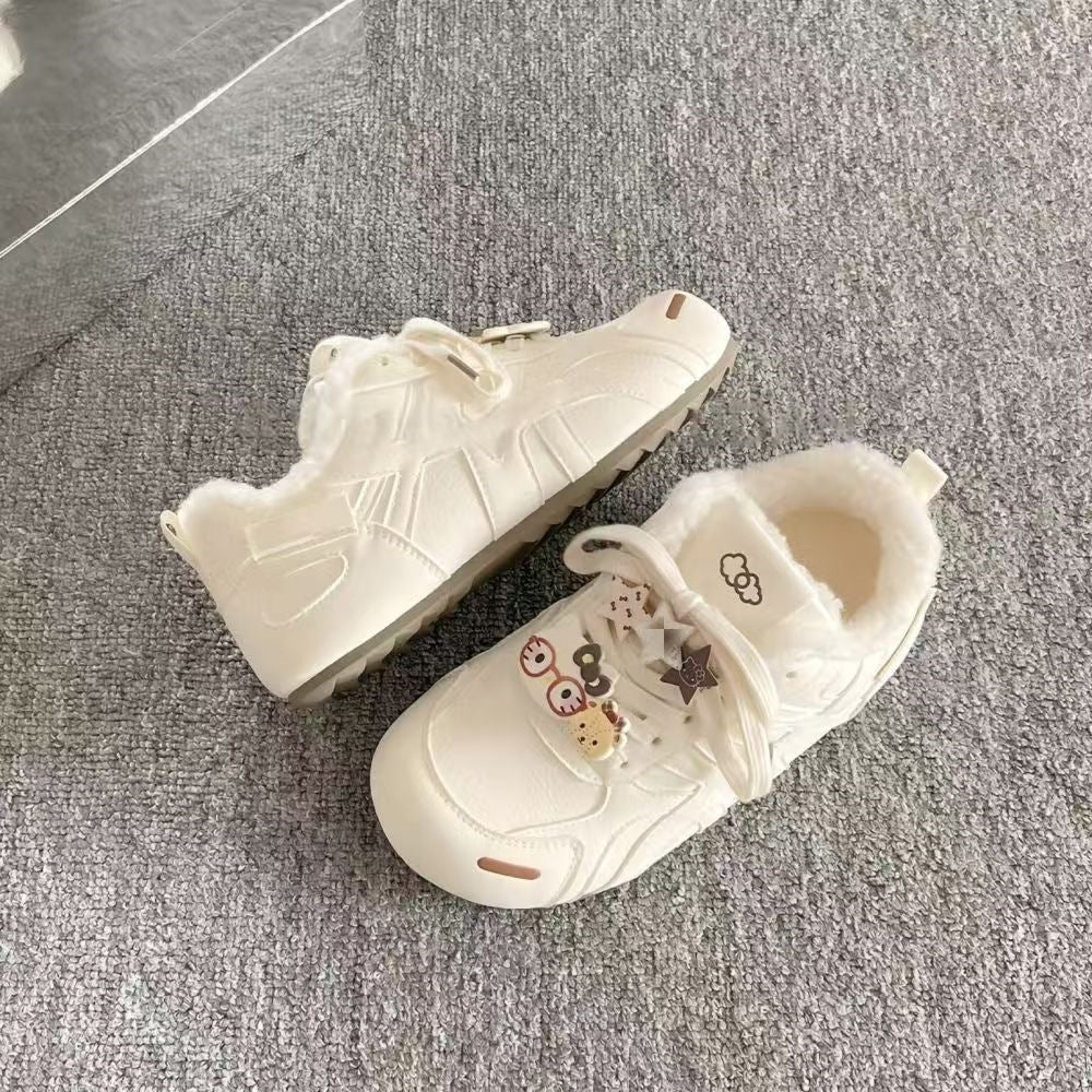 Damen Sneaker mit kuscheligem Innenfutter und dekorativen Applikationen R&B