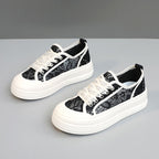 Damen modische Plateausneaker mit floraler Spitze und bequemer Sohle R&B