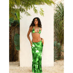 Damen Bikini mit asymmetrischem Rock und modischem Blumendruck R&B