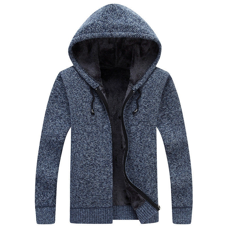 Herren bequeme Fleece-Jacke mit Kapuze und weichem Innenfutter R&B